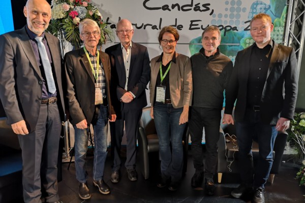 Partnertreffen beim ERP 2019 in Spanien, von links nach rechts: Goran Soster, Slowenien (PREPARE); Peter Backa, Finnland; Stefan Bond, Schweden; Grit Körmer, Deutschland; Dr. Hartmut Berndt, Deutschland; Kim Smedslund, Finnland (ERCA)